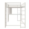 Full Adele Kids' Loft Bed Off White - Room & Joy: Metal Frame, Built-In Desk & Bookcase, Guard Rails, 2 Ladders - image 4 of 4