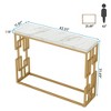 Resenkos Entryway Table, Console Sofa Table,Modern Console Table, 42.5" Sofa Foyer Table with Faux Marble Tabletop White - 2 of 4