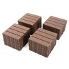 Cesicia 44 Packs Plastic Interlocking Decking Tiles, 12 X 12" Terrace Decking Tiles, Waterproof, All-Weather Use, Brown - 2 of 4