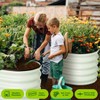 GustoWave 2 Pcs 4.5x2x1ft Galvanized Raised Garden Bed Outdoor,Planters for Outdoor Plants,Open-Ended Base Planter Raised Boxes,Oval Metal Planter Box - 4 of 4