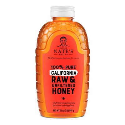 Nature Nate's 100% Pure Raw and Unfiltered California Honey - 32oz