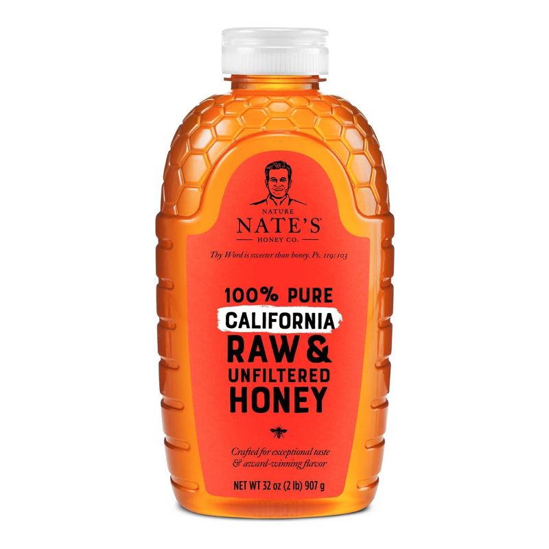Nature Nate&#39;s 100% Pure Raw and Unfiltered California Honey - 32oz, 1 of 9