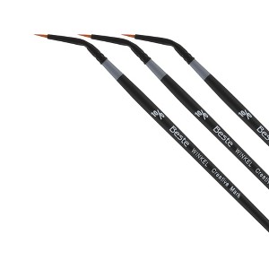 Creative Mark Beste Golden Taklon Winkle #0 - 3 Pack Artist Brush, Professional Watercolor Brushes, For Acrylic Painting, Short Handle, Sharp Edges, - 1 of 4