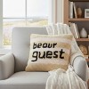 Hooked Embroidered Pillow Cover – Be Our Guest Design 12 Inch by Manual Woodworkers and Weavers - 2 of 3