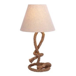 26" Rustic Jute Table Lamp Brown - Olivia & May: Nightstand Lighting, Cone Shade, E26 Socket - 1 of 4