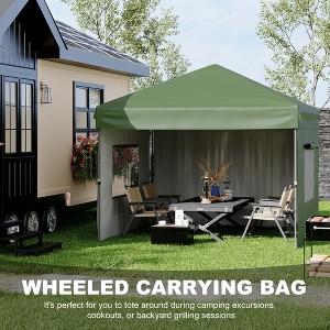 Canopy Tent 10x10 Easy Pop Up, Outdoor Shade Instant Canopy Tents, Comercial Instant Heavy DutyCanopy Pop Up Tent with 3 Sidewalls - 1 of 4