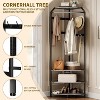 TackView Corner Coat Rack with Shoe Bench Entryway and 12 Double Hooks, 71''Corner Hall Tree Organizer Shoe Bench Shelf-Gray - 4 of 4