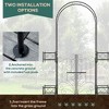 Gulches 7' Garden Arch Arbor, Metal Arch Trellis with Gate, Garden Archway for Climbing Vines, Wedding Ceremony Decoration, Black - 4 of 4