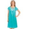 Collections Etc Double Sleeve Lace Trim Tricot Silky Nightgown - 3 of 4