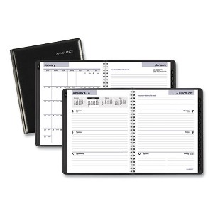 DayMinder Executive Weekly/Monthly Refillable Planner, 8.75 x 7, Black Cover, 12-Month (Jan to Dec): 2024