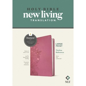 NLT Large Print Thinline Reference Bible, Filament Enabled (Leatherlike, Peony Pink, Red Letter) - (Leather Bound) - 1 of 1