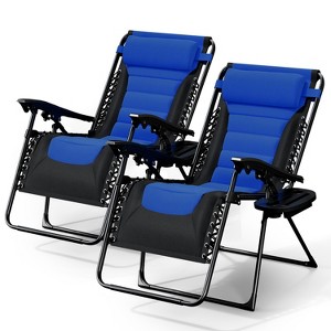 Nestl Padded Zero Gravity Chair, Oversized Patio Lounge Chair, Reclining Camping Chair, Folding Outdoor Chair with Headrest and Cup Holder - 1 of 4
