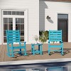Merrick Lane 3-Piece Chairs/Table Set for All-Weather Indoor/Outdoor Use with 2 Contemporary Rockers and Stylish End Table in Blue - 2 of 4
