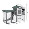 48'' Wooden Bunny Hutch/Chicken Coop (Green, Gray & White) – 2-Tier Indoor/Outdoor Rabbit House with Waterproof Roof & Leak-Proof Tray - 3 of 4