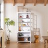 NicBex Vintage Tall Bookshelves Pantry Cabinet with Glass Doors & Adjustable Shelves,Display Buffet Cabinet for Hallways,Living Room,Kitchen - 2 of 4