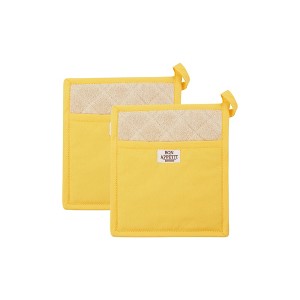 Design Imports Chino Potholder Set/2, Yellow Yarrow - 1 of 4