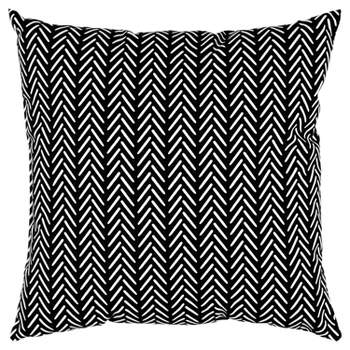 22"x22" Oversize Poly-Filled Chevron Print Indoor/Outdoor Square Throw Pillow Black - Rizzy Home