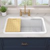 33 in. TUKTUK Drop-in/Undermount Kitchen Sink Single Bowl Sink Large Fireclay White Farmhouse Sink Workstation Kitchen Sink - 4 of 4