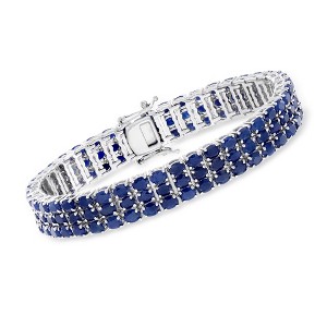 Ross-Simons 30.00 ct. t.w. Sapphire Tennis Bracelet in Sterling Silver Size 8 - 1 of 3