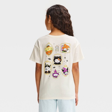 Футболка Sanrio Hello Kitty Halloween Oversized Front and Back Graphic T-Shirt - Cream XL Plus для девочек, цвет: Кремовый