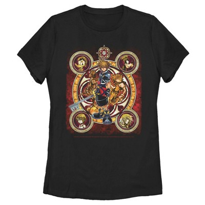 Women's Kingdom Hearts 2 Stained Glass Art T-shirt - Black - 2x Large ...