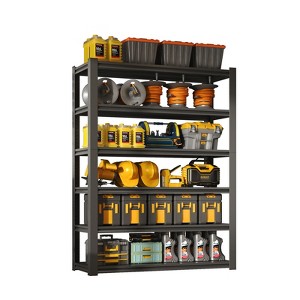 FONTOI 82"H Storage Racks, 6 Tiers Freestanding Shelving Unit, Adjustable Shelf for Kitchen, Garage, Black & Gray, 17.99"*82.4"*48.03" - 1 of 4