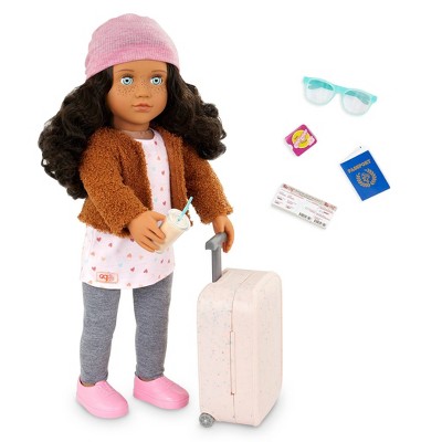 Our Generation Ari With Rolling Luggage & Accessories 18 Travel Doll :  Target