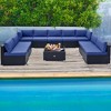 Costway 10 PCS Patio Rattan Furniture Set Outdoor Wicker Sofa Table Cushioned Seat Black/Brown - 2 of 4