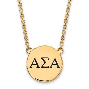 Black Bow Jewelry 14k Yellow Gold Plated Sterling Silver Alpha Sigma Alpha Greek Life Necklace 18 Inch - 1 of 4