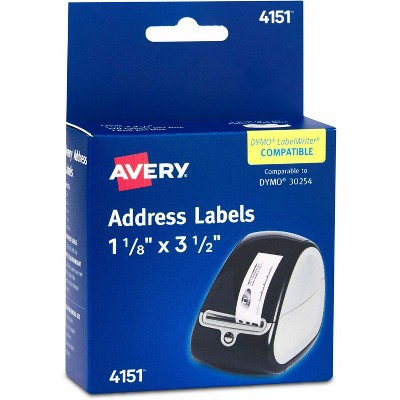 Avery Multi-purpose Labels 3-1/2"x1-1/8" 120/Roll 1 RL/BX Clear 4151