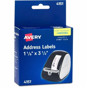 Avery Multi-purpose Labels 3-1/2"x1-1/8" 120/Roll 1 RL/BX Clear 4151 - 1 of 4