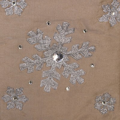 Champagne Snowflake Embroidered Beaded Christmas Stocking