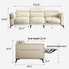 Gaoyangjiaju 112.5 in. ultra-comfortable genuine leather sofa 3-seater dual motor sofa - 4 of 4