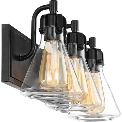 Erlenmeyer Flask Inspired Bronze Vanity Light with Clear Beaker Glass Shades