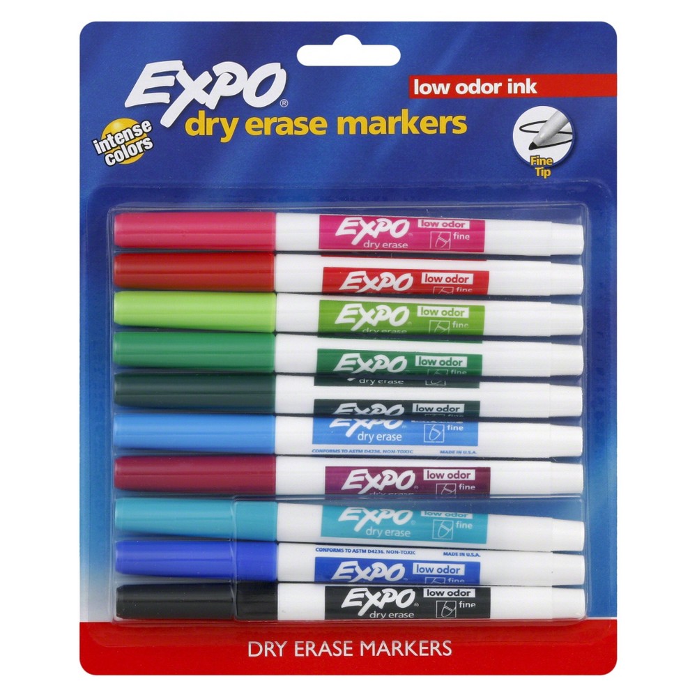 EXPO 10ct Asst. Fine tip Dry Erase Marker