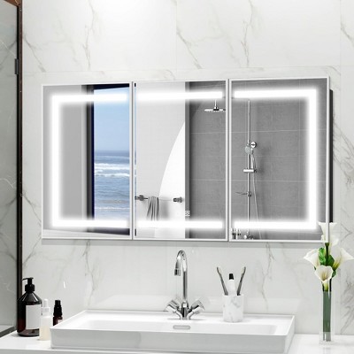 Lighted Medicine Cabinet with Mirror Wall Mounted Bathroom Mirror with Storage
