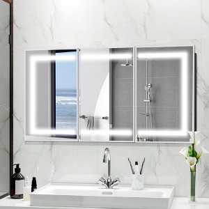 Lighted Medicine Cabinet with Mirror Wall Mounted Bathroom Mirror with Storage - 1 of 4
