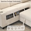 AZL1 Life Concept Sofas L-Shaped Sectional Sofa Bed with Pull-Out Storage, 5-Seat, Living Room, Apartment, Corduroy Fabric, White, 81"*81"*33" - 4 of 4
