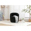Ridstar Black Teddy Fabric Swivel Accent Armchair Barrel Chair With Powder Coating Metal Ring - 3 of 4