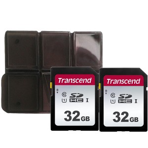 Transcend 32GB SDXC/SDHC 300S Memory Card TS32GSDC300S with Memory Card Holder - 2 Units - 1 of 4