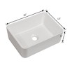 SEVOBAL Bathroom Sinks Rectangular Vessel Ceramic Basin Modern Above Counter Design for Home and Office, White, 19.29"*15.75"*8.66" - 2 of 4