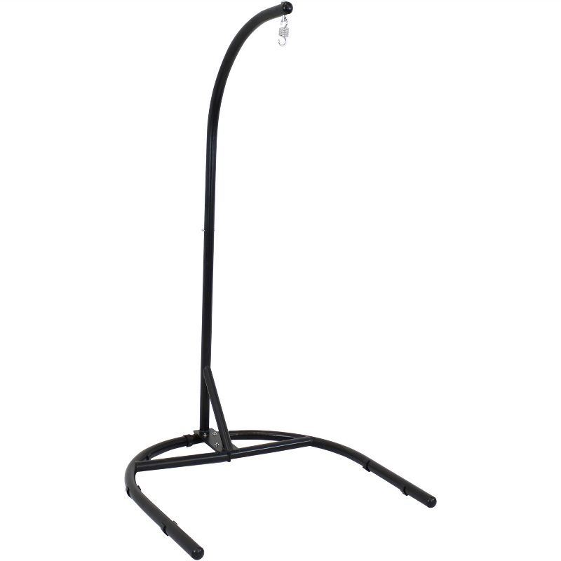 Sunnydaze Indoor/Outdoor Durable Powder-Coated Steel U-Shaped Hanging Egg Chair Swing Stand - 76" - Black, 1 of 9