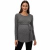 Anna-Kaci Women's Long Sleeve Maternity Top with Textured Knit Fabric and Side Bow Detail - 2 of 4
