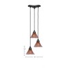 Toltec Lighting Europa 3 - Light Pendant in  Matte Black with 7" Raspberry Crystal Shade - 2 of 2