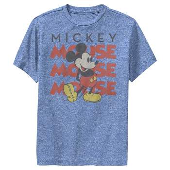 Boy's Disney Mickey Mouse Name Stack Distressed Performance Tee