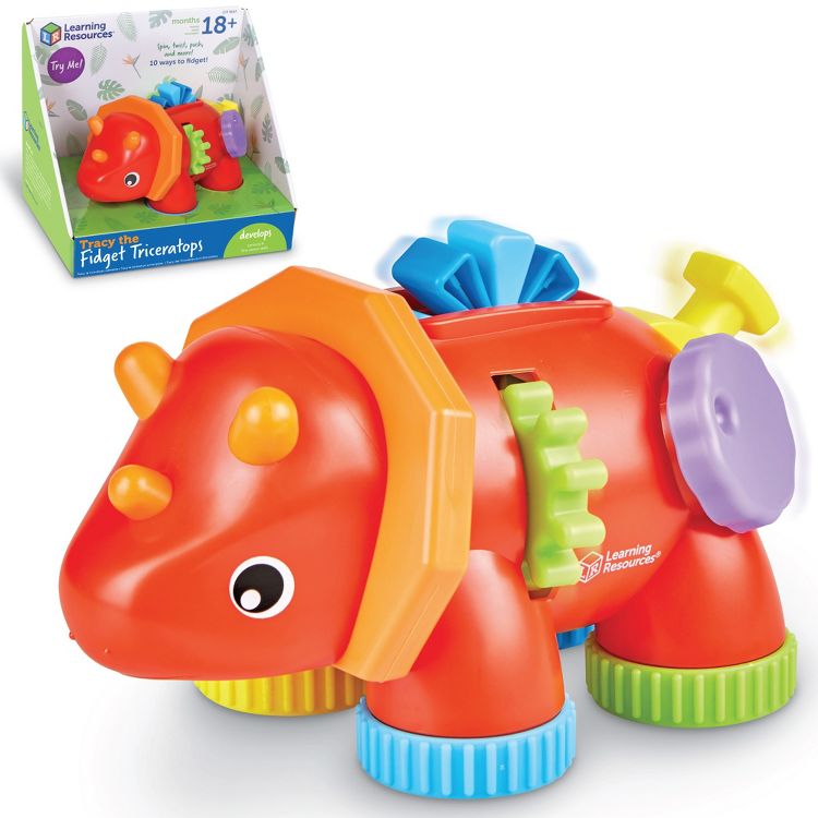Learning Resources Tracy the Fidget Triceratops: Baby & Toddler Learning Toy for Fine Motor Skills, 1 of 7