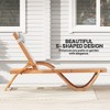 Larch Wood Lounge Chair, 4-Level Adjustable Tanning Chair, Full Flat Patio Lounger with Mesh Seat - 4 of 4