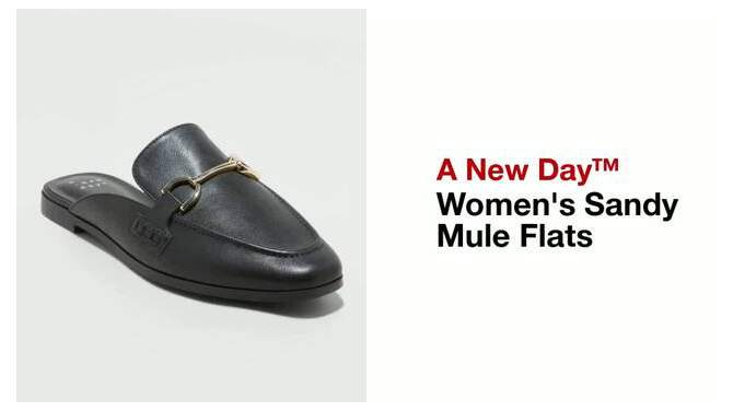  Women's Sandy Mule Flats with Memory Foam Insole - A New Day™, 2 of 12, play video
