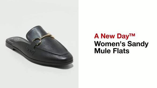  Women's Sandy Mule Flats with Memory Foam Insole - A New Day™, 2 of 12, play video