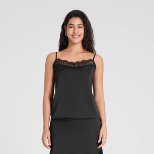 Women's Lace Trim Satin Camisole - A New Day™ - 1 of 4
